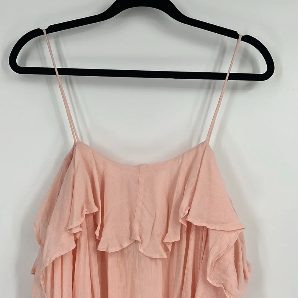 Intimately Free People Light Petal Pink Ruffle Tank Top Size Medium